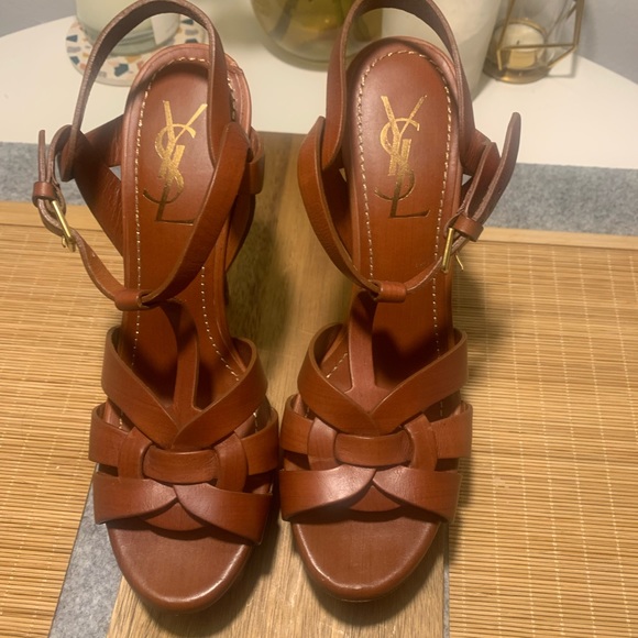 YSL tribute platform sandals tan - Picture 5 of 14